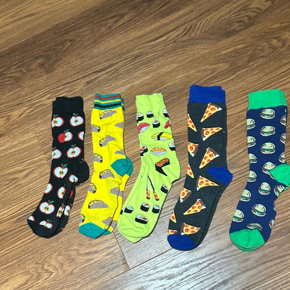 Men’s Novelty Socks Lot of 5 Food Theme Size 8–11